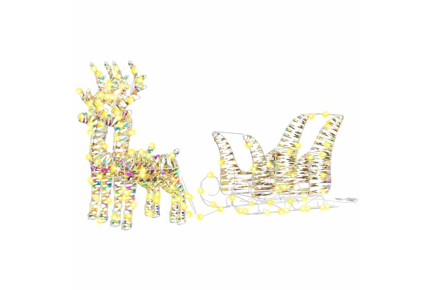 Vidaxl Reindeer Pull Sleigh Warm White 30 X 12 X 545 Cm Pet-2