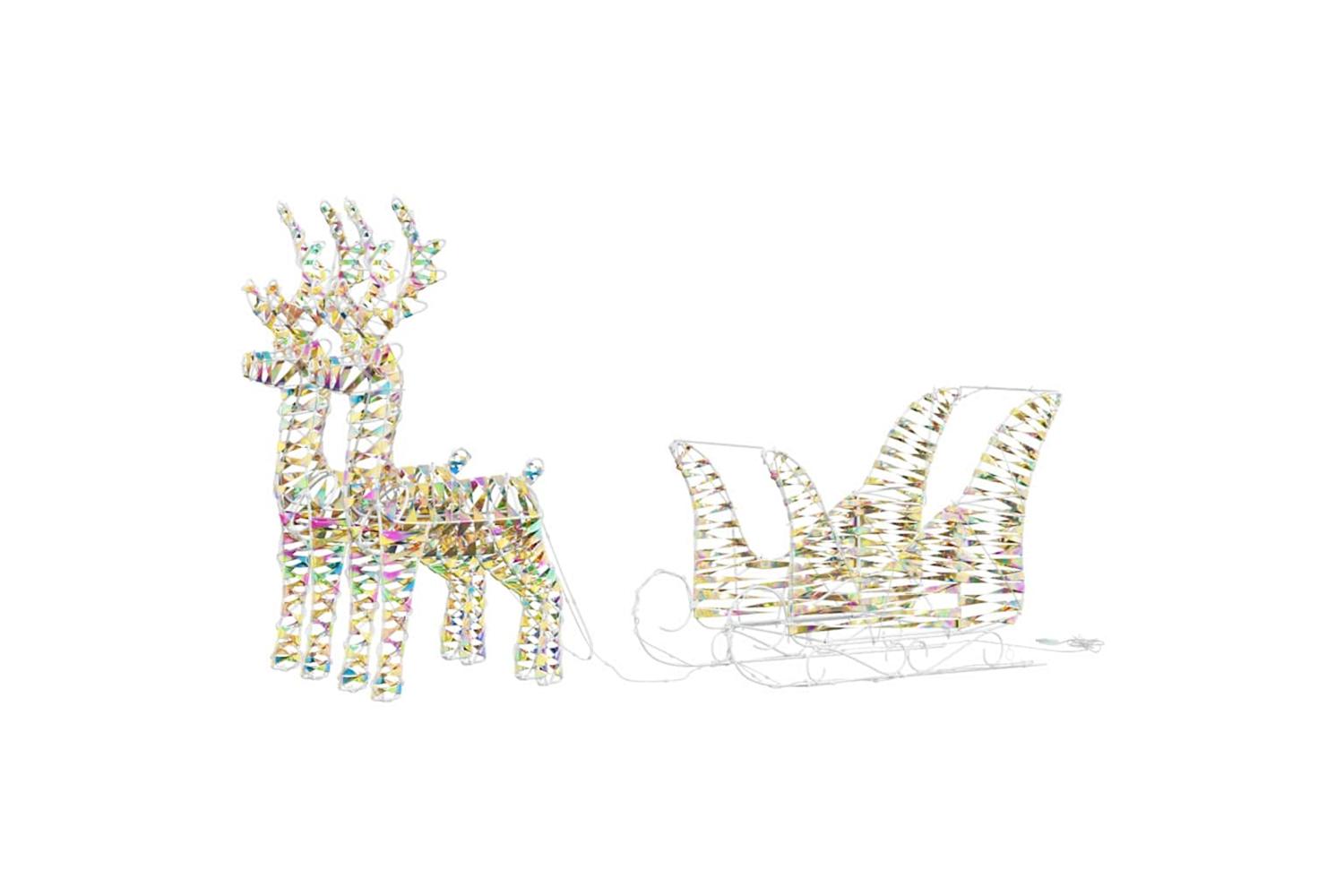 Vidaxl Reindeer Pull Sleigh Warm White 30 X 12 X 545 Cm Pet-4