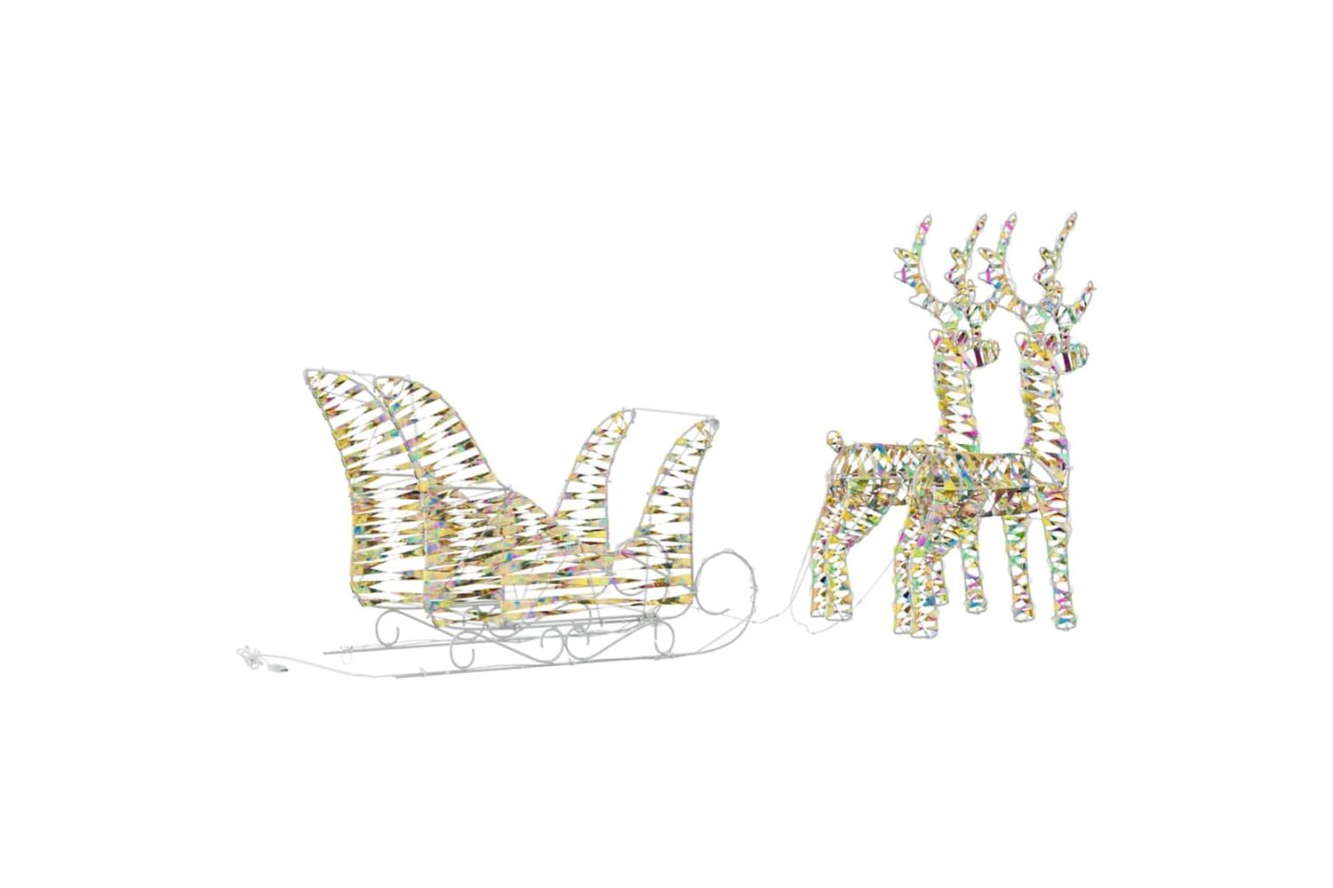 Vidaxl Reindeer Pull Sleigh Warm White 30 X 12 X 545 Cm Pet-8
