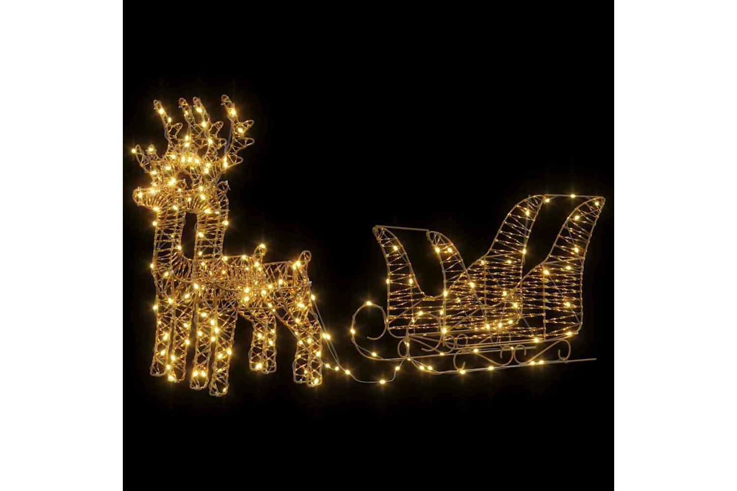 Vidaxl Reindeer Pull Sleigh Warm White 30 X 12 X 55 Cm Pet-5