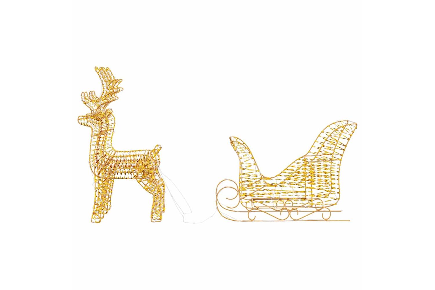 Vidaxl Reindeer Pull Sleigh Warm White 30 X 12 X 55 Cm Pet-6