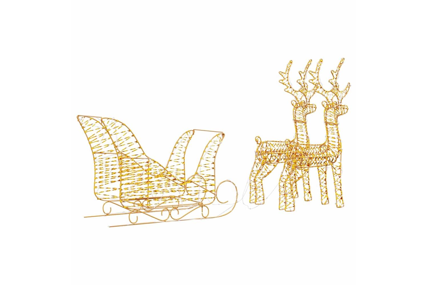 Vidaxl Reindeer Pull Sleigh Warm White 30 X 12 X 55 Cm Pet-8