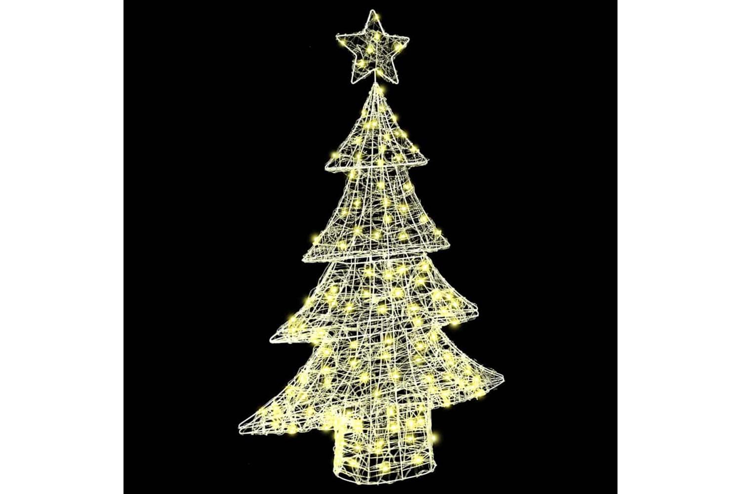 Vidaxl Christmas Tree With 100 Leds Warm White 120 Cm Acrylic-3