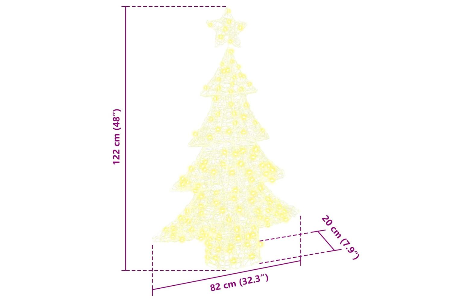 Vidaxl Christmas Tree With 100 Leds Warm White 120 Cm Acrylic-8