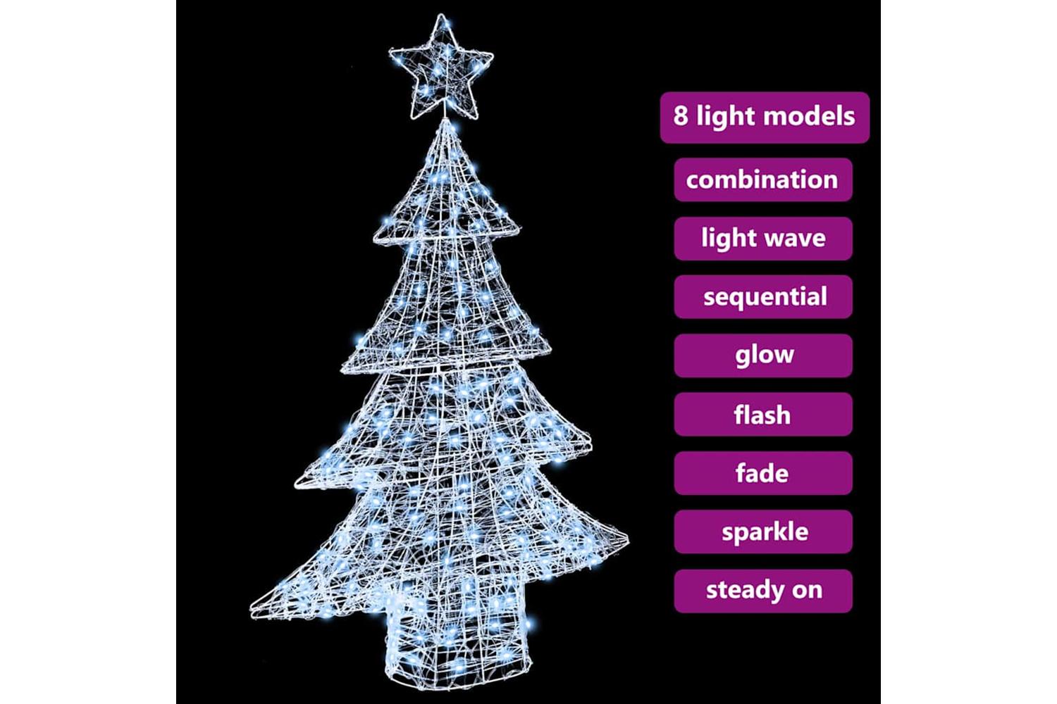 Vidaxl Christmas Tree With 100 Leds Cold White 120 Cm Acrylic-7