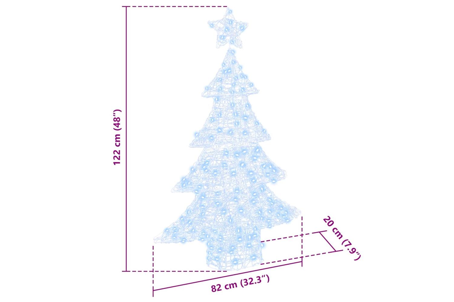 Vidaxl Christmas Tree With 100 Leds Cold White 120 Cm Acrylic-8