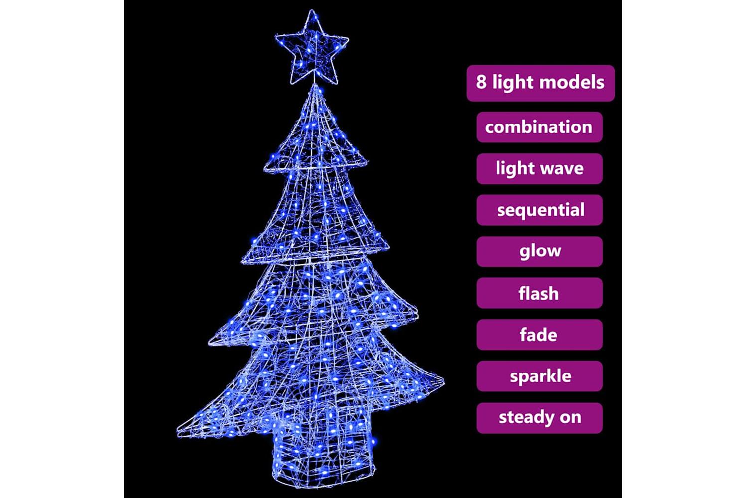 Vidaxl Christmas Tree With 100 Leds Blue 120 Cm Acrylic-7
