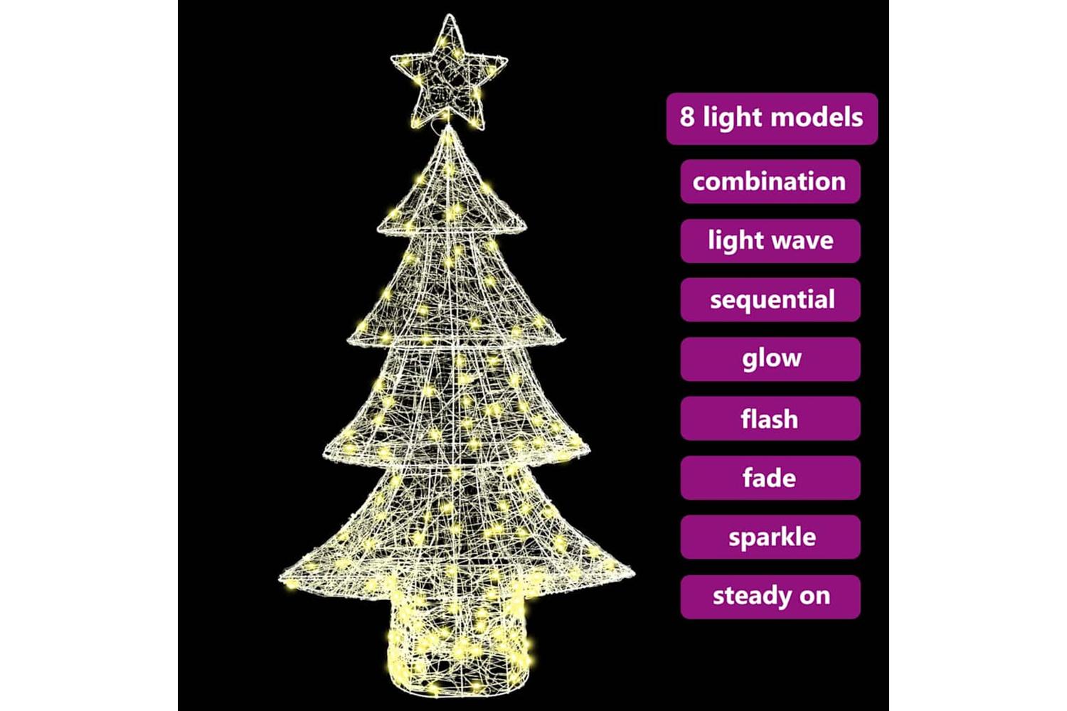 Vidaxl Christmas Tree With 160 Leds Warm White 150 Cm Acrylic-7