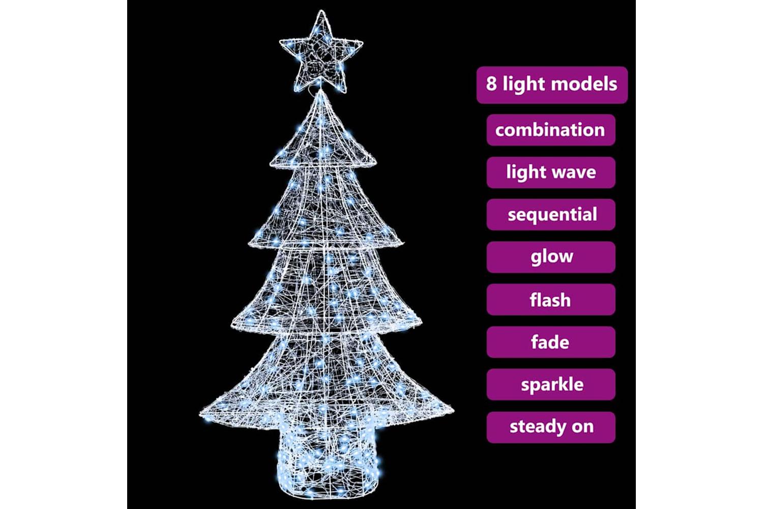 Vidaxl Christmas Tree With 160 Leds Cold White 150 Cm Acrylic-7