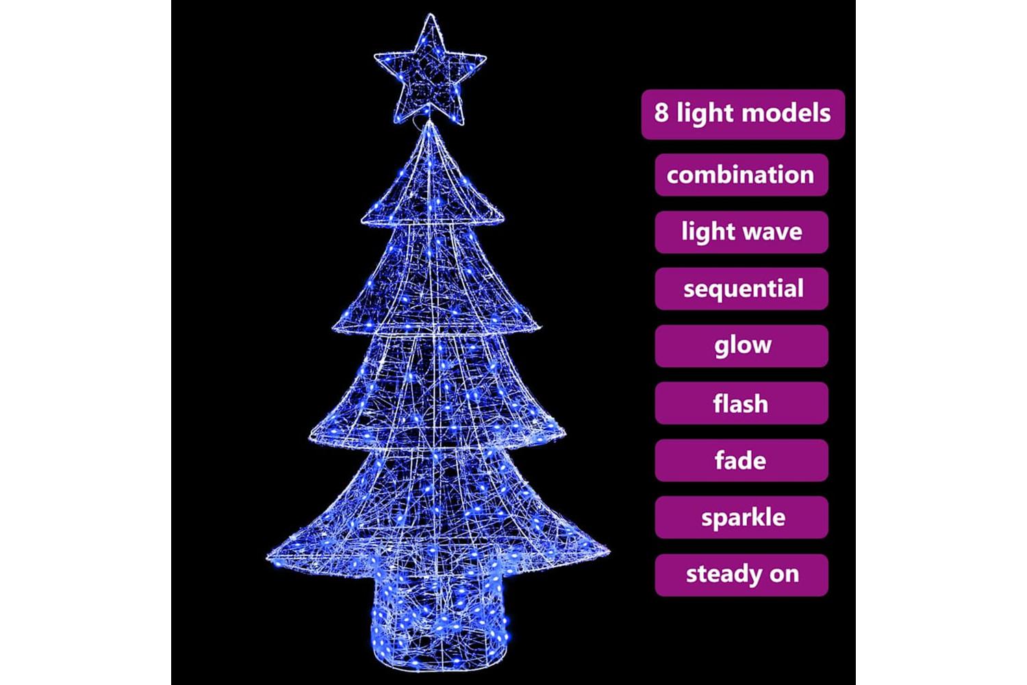 Vidaxl Christmas Tree With 160 Leds Blue 150 Cm Acrylic-7