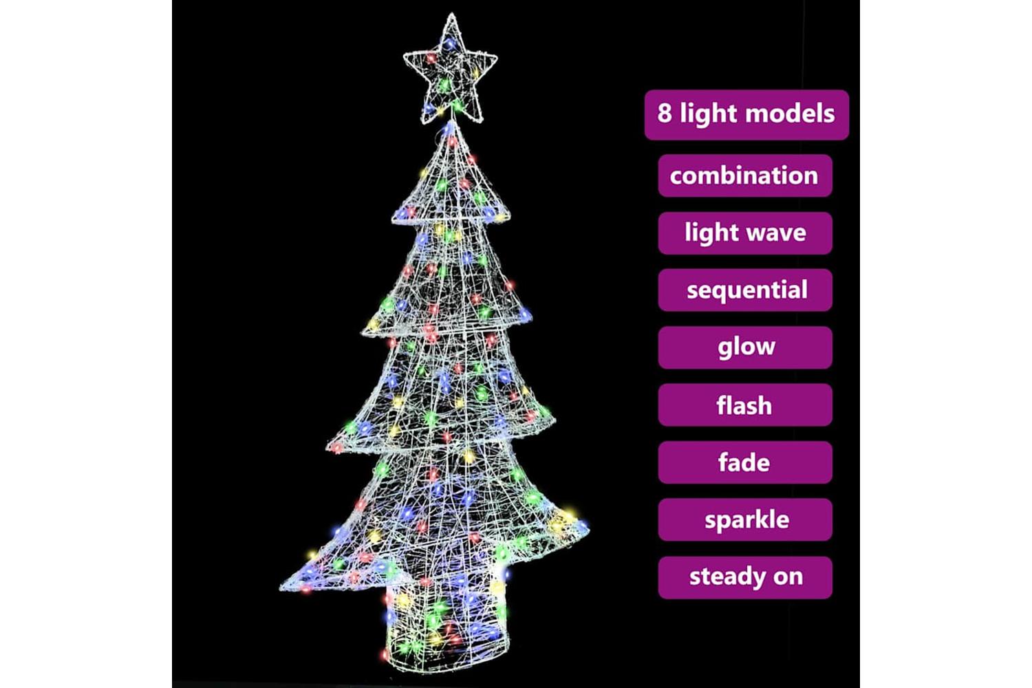 Vidaxl Christmas Tree With 160 Leds Multicolour 150 Cm Acrylic-7
