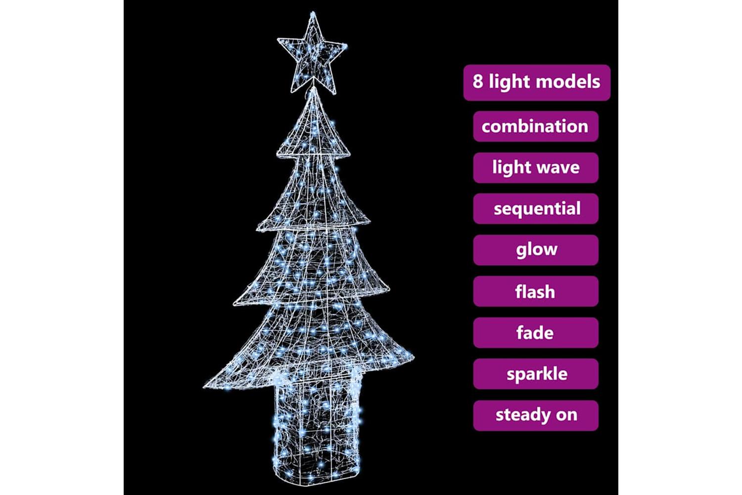 Vidaxl Christmas Tree With 240 Leds Cold White 180 Cm Acrylic-7