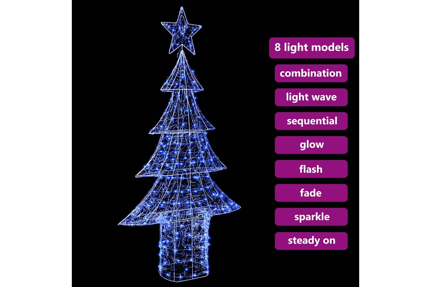 Vidaxl Christmas Tree With 240 Leds Blue 180 Cm Acrylic-7