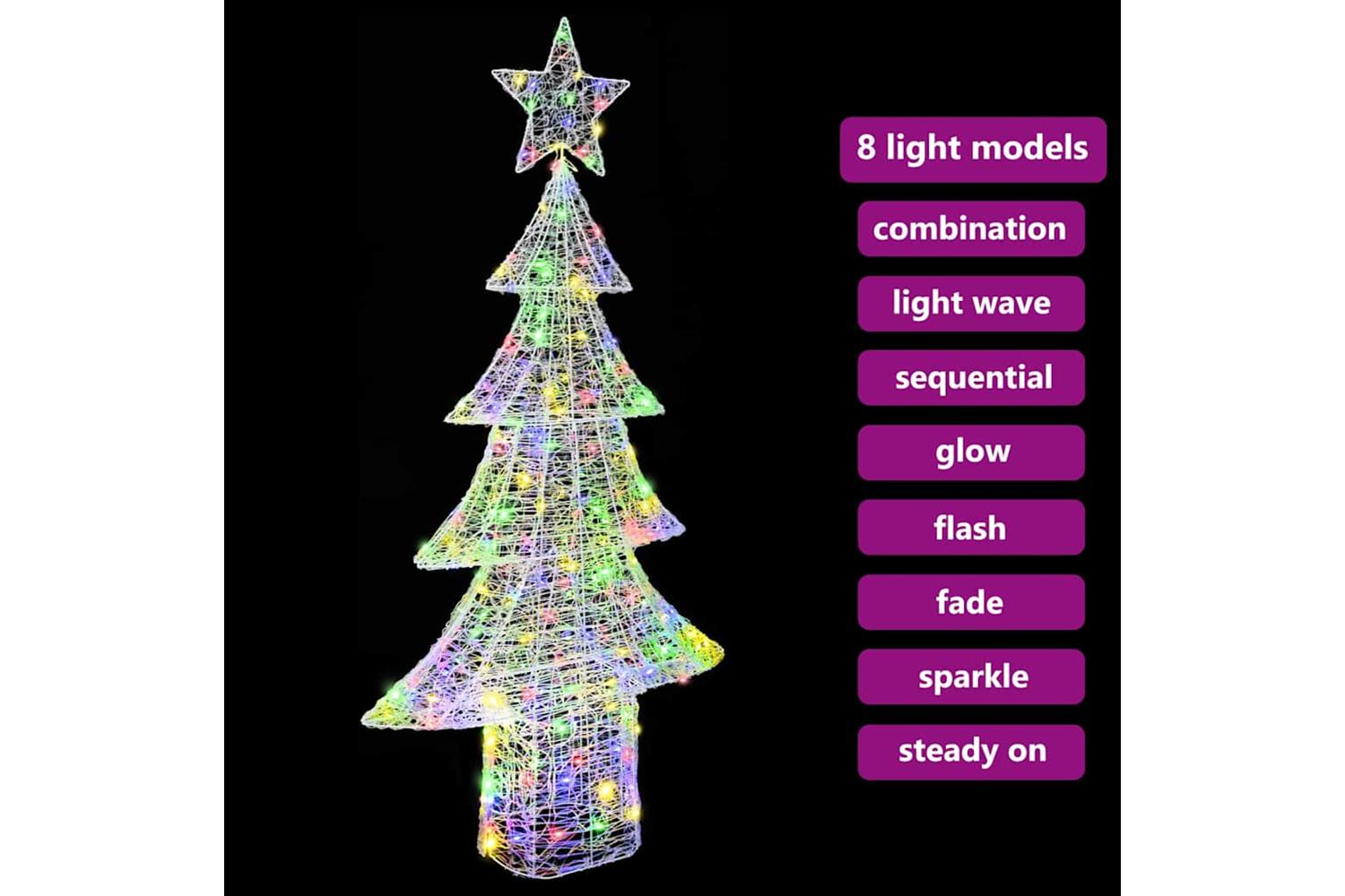 Vidaxl Christmas Tree With 240 Leds Multicolour 180 Cm Acrylic-7