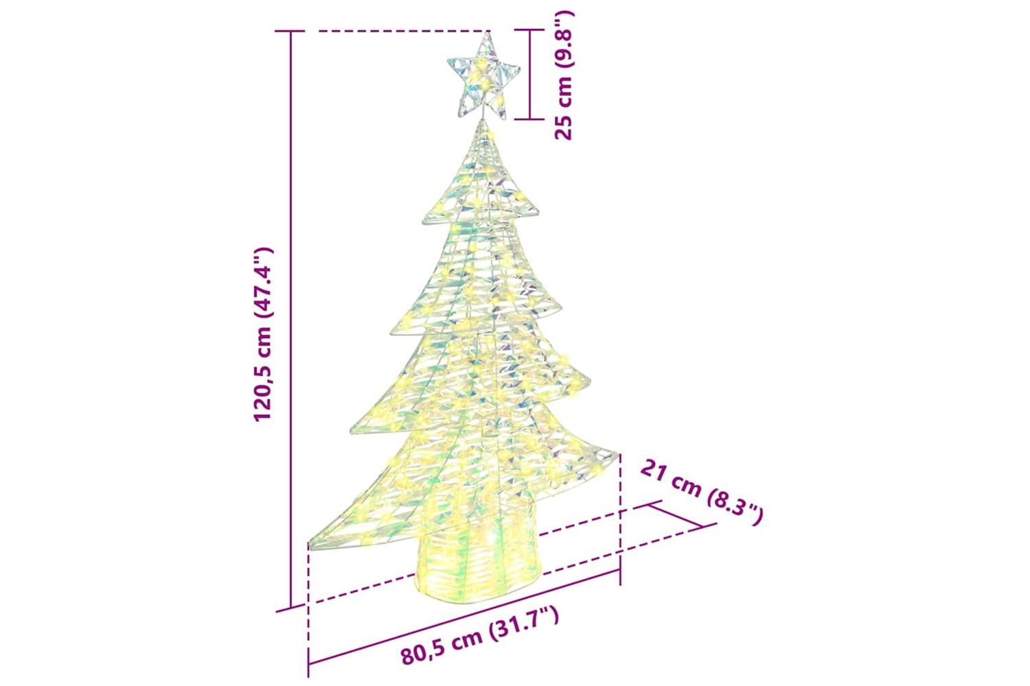Vidaxl Christmas Tree With 120 Leds Warm White 120 Cm Pet-8