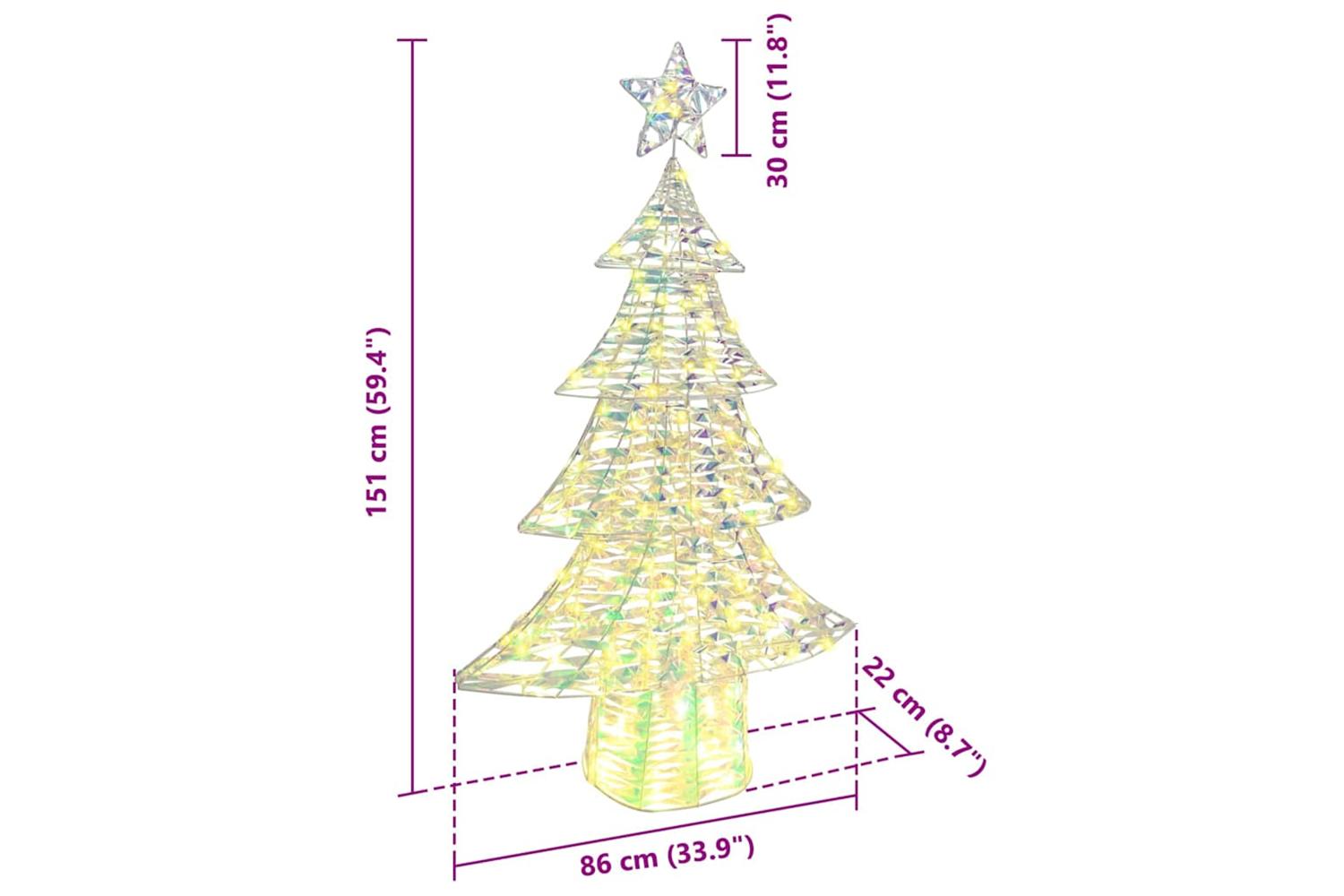 Vidaxl Christmas Tree With 160 Leds Warm White 150 Cm Pet-8