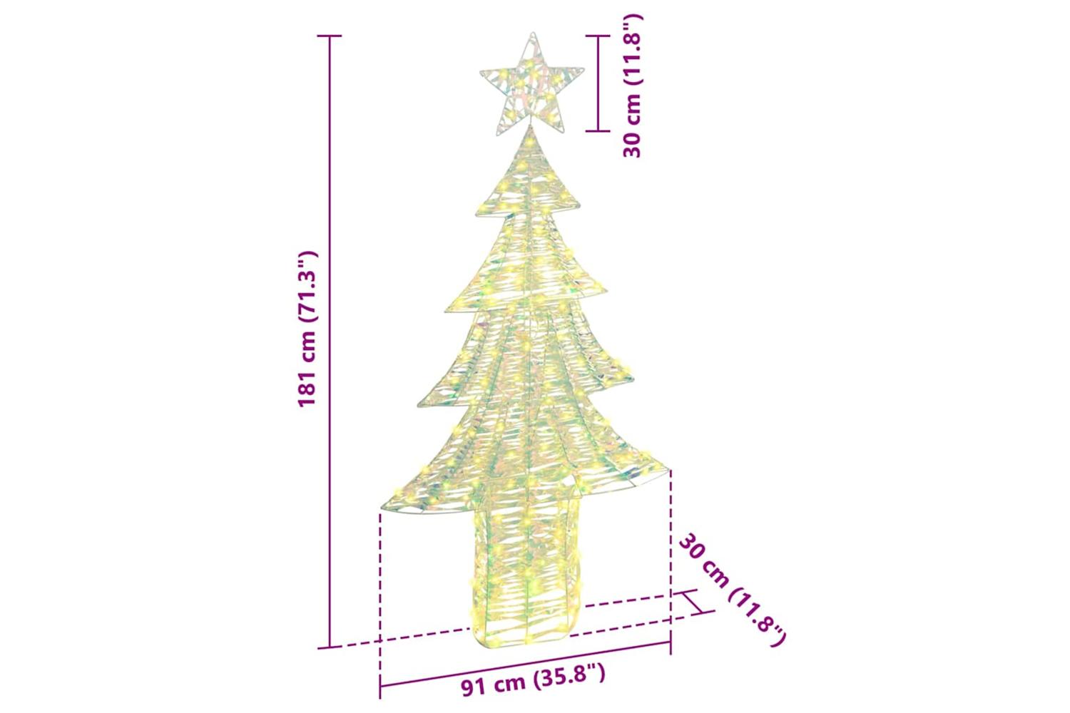 Vidaxl Christmas Tree With 240 Leds Warm White 180 Cm Pet-8
