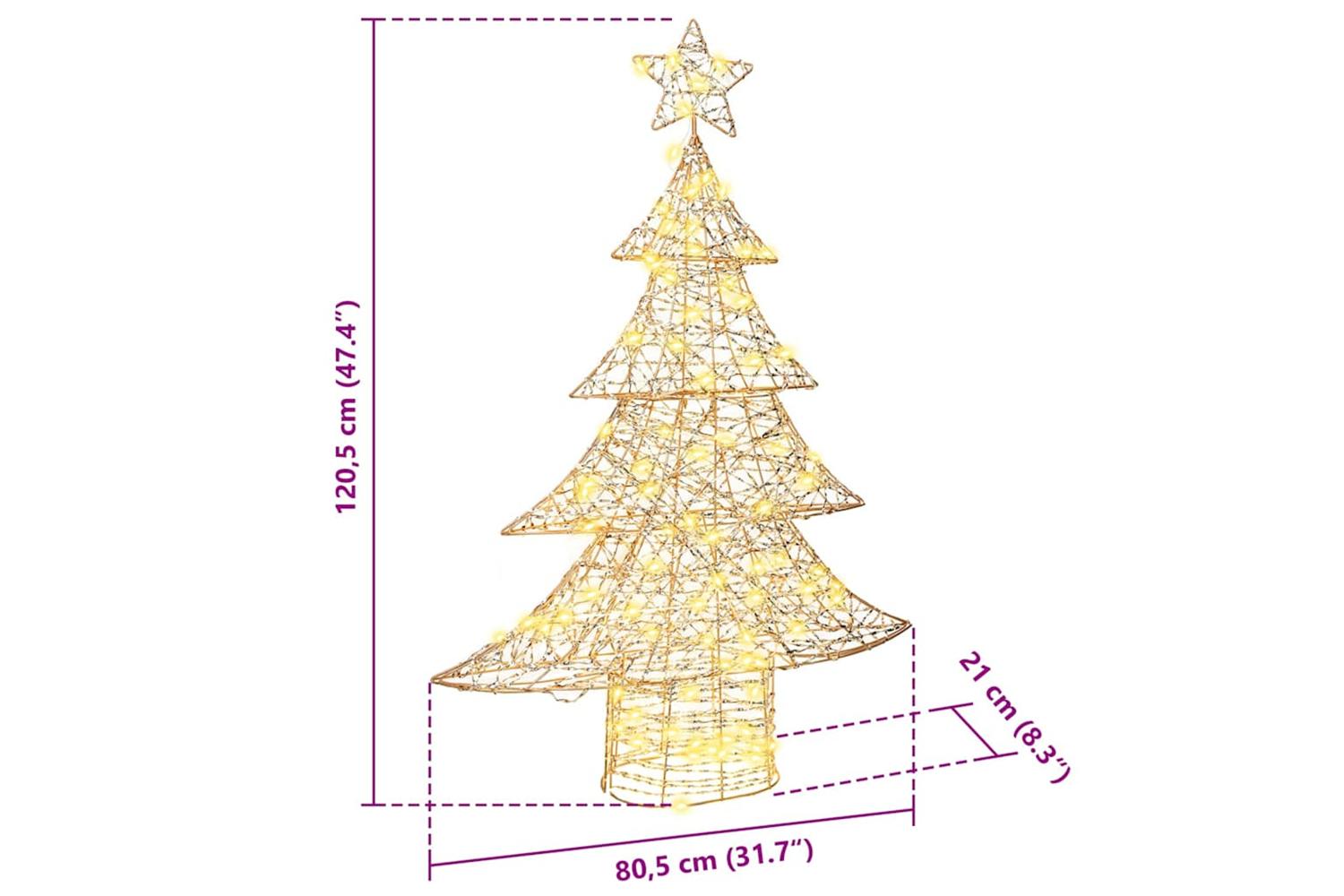 Vidaxl Christmas Tree With 120 Leds Warm White 120 Cm Pet-8