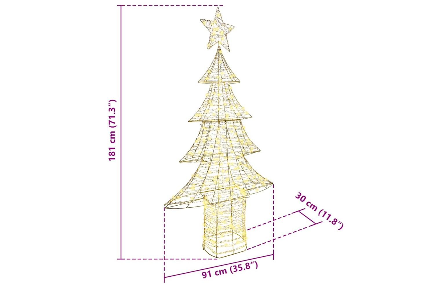 Vidaxl Christmas Tree With 240 Leds Warm White 180 Cm Pet-8