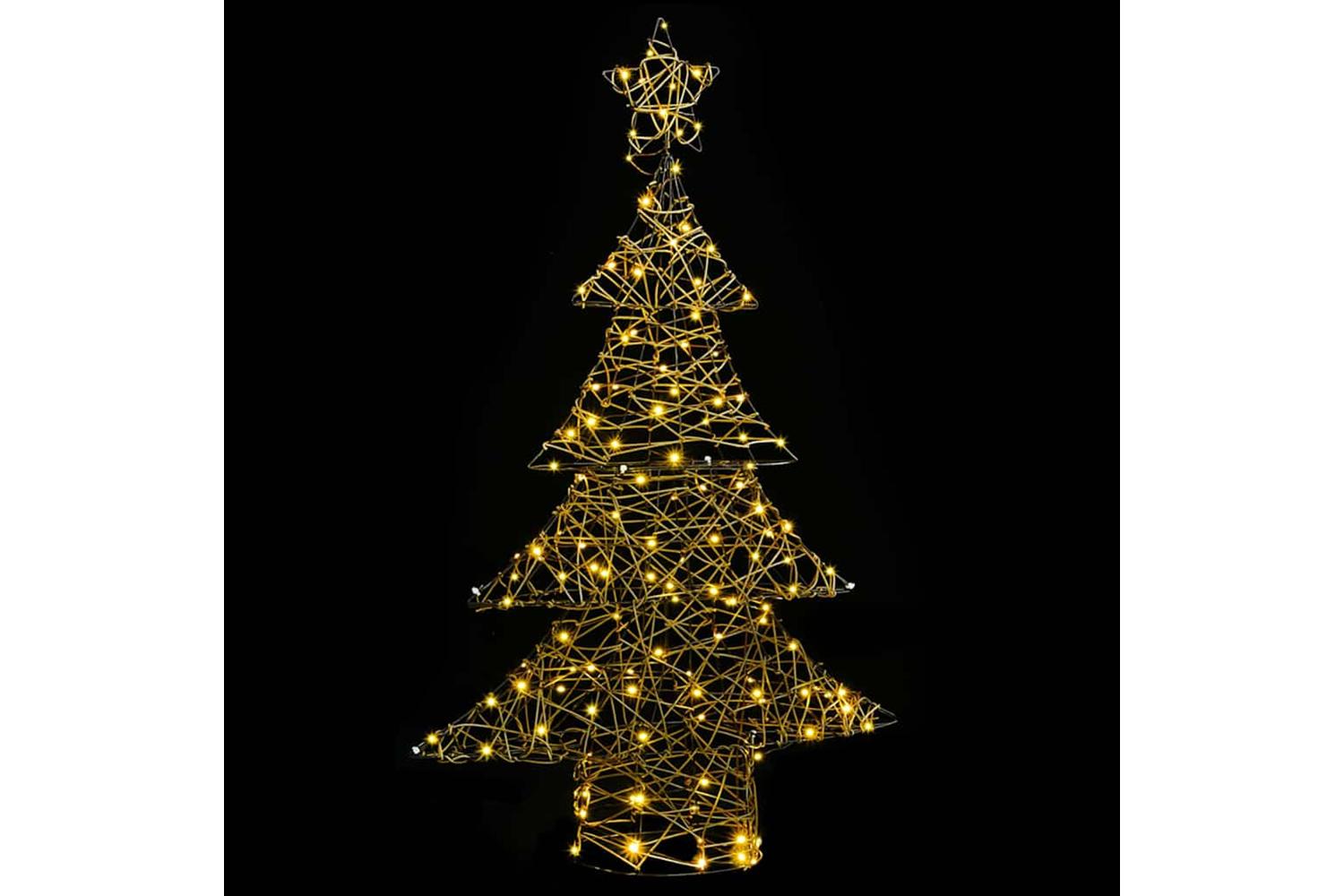 Vidaxl Christmas Tree With 120 Leds Warm White 120 Cm Rattan-2