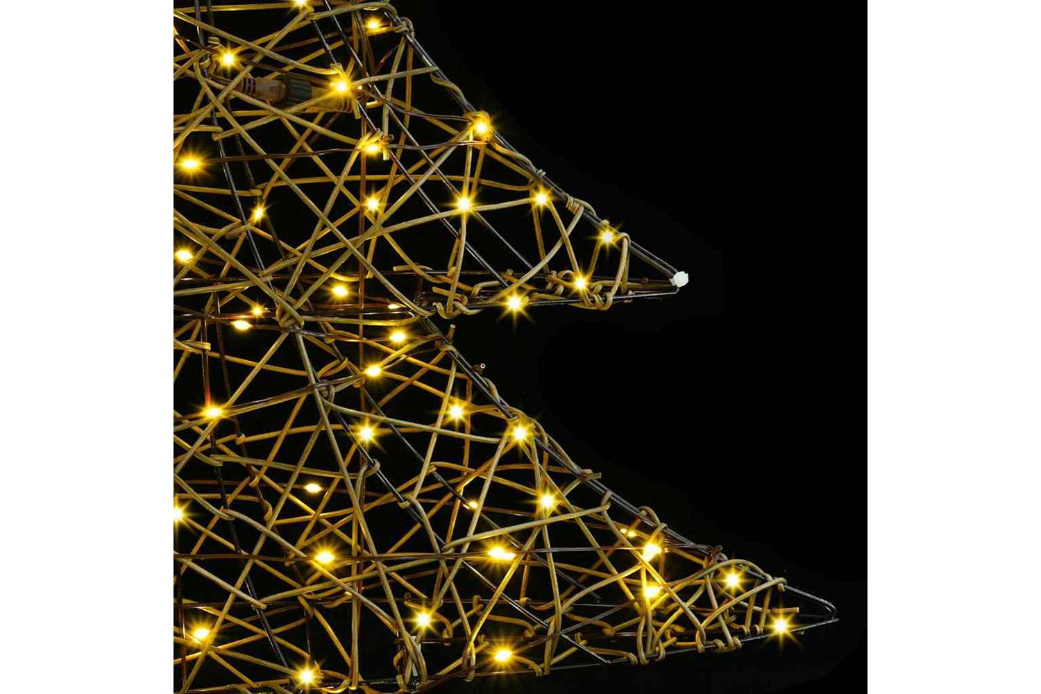 Vidaxl Christmas Tree With 120 Leds Warm White 120 Cm Rattan-4
