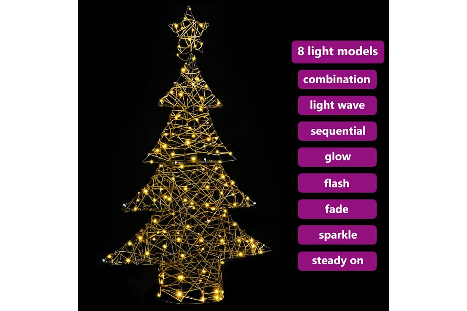 Vidaxl Christmas Tree With 120 Leds Warm White 120 Cm Rattan-7