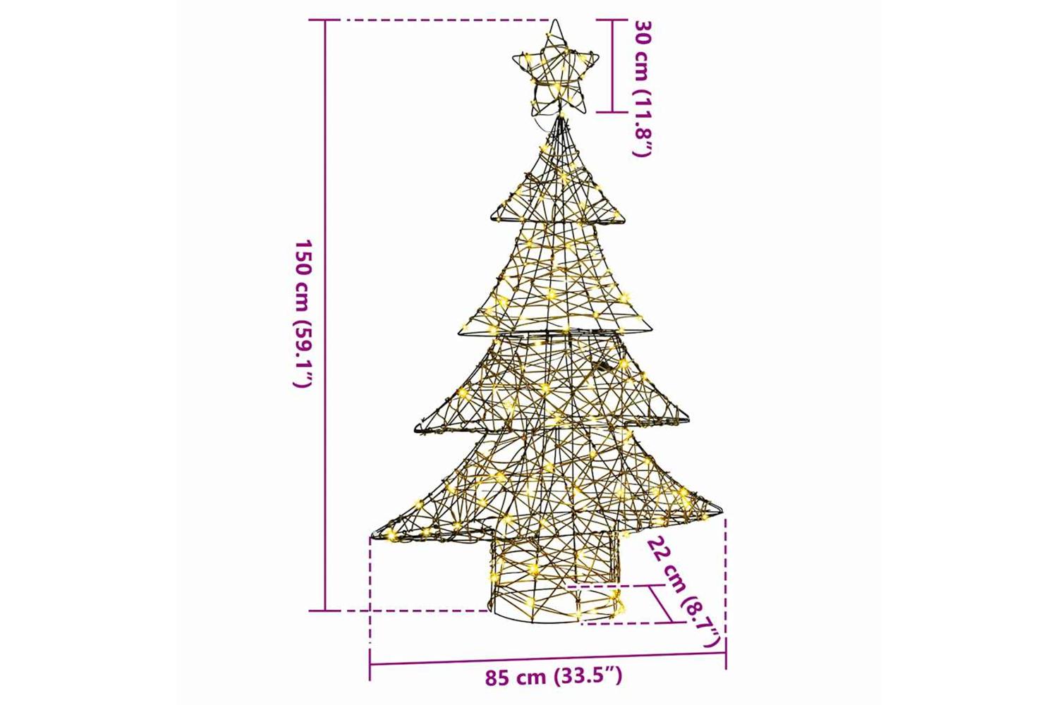 Vidaxl Christmas Tree With 120 Leds Warm White 120 Cm Rattan-8