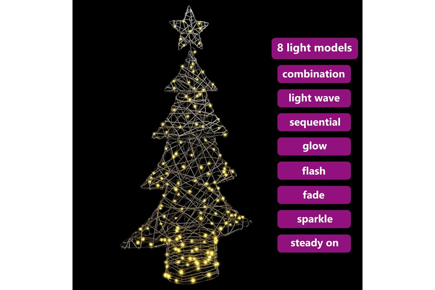 Vidaxl Christmas Tree With 160 Leds Warm White 150 Cm Rattan-7