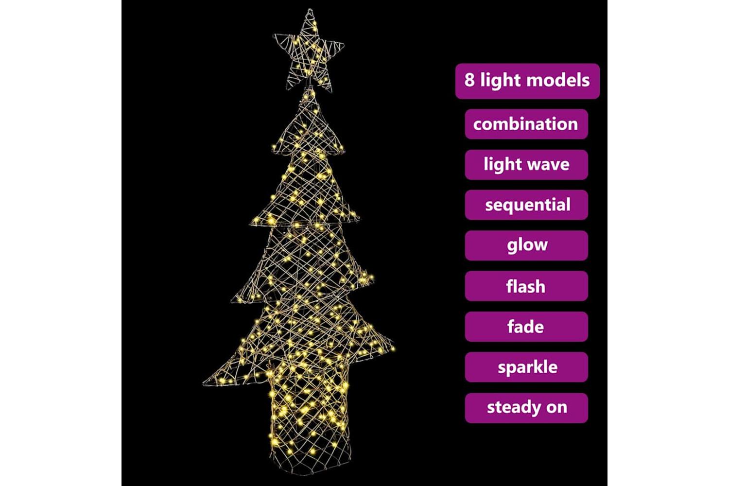 Vidaxl Christmas Tree With 240 Leds Warm White 180 Cm Rattan-7