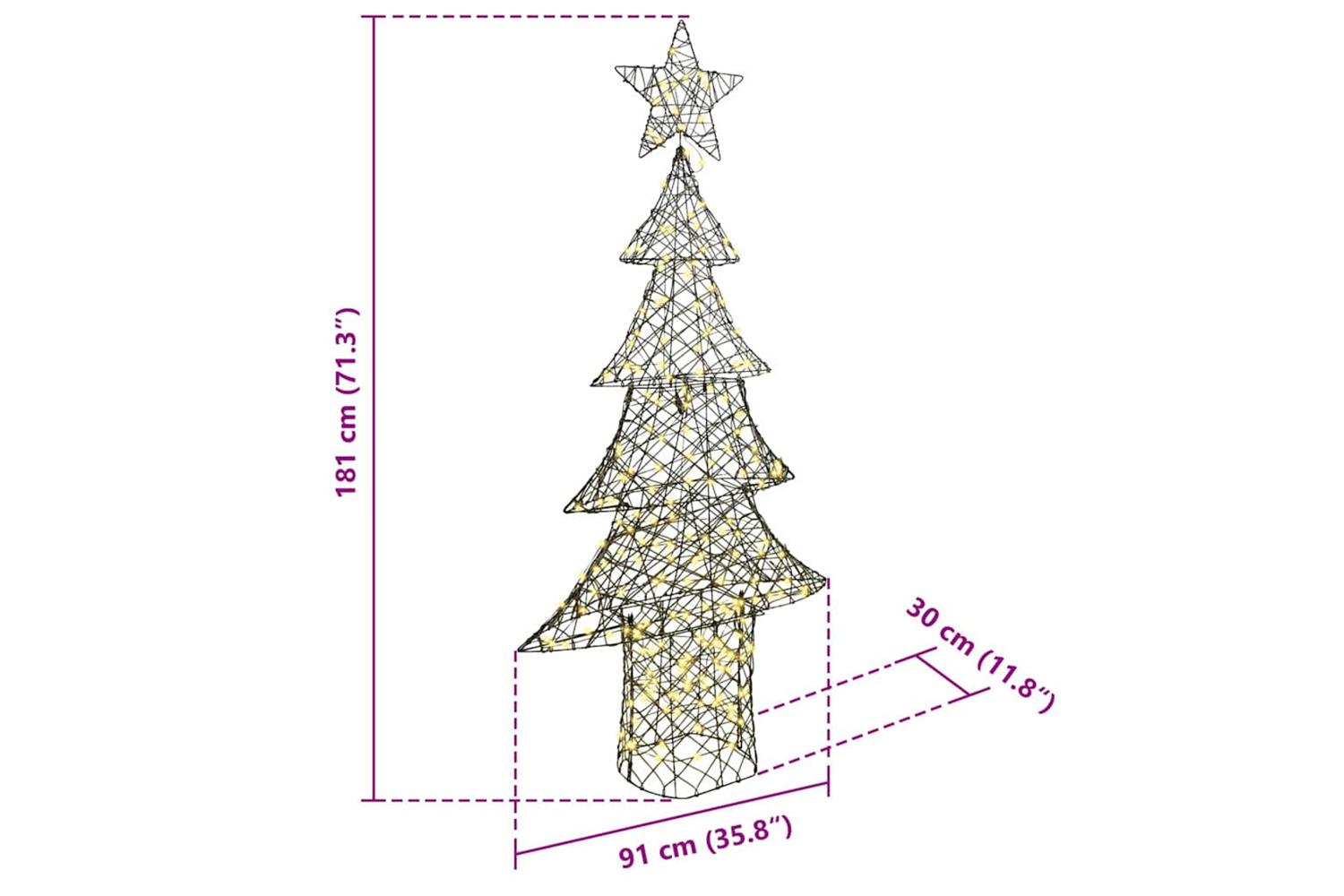 Vidaxl Christmas Tree With 240 Leds Warm White 180 Cm Rattan-8