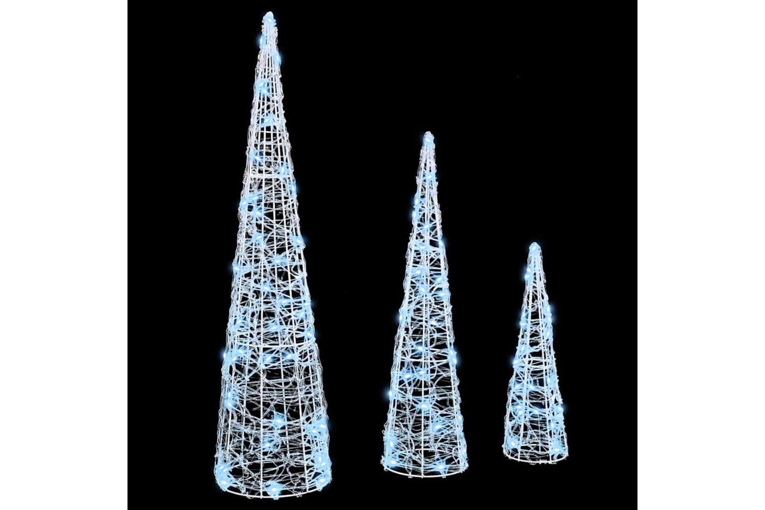 Vidaxl Christmas Tree 3 Pcs Cold White 20 X 20 X 80 Cm Acrylic-2