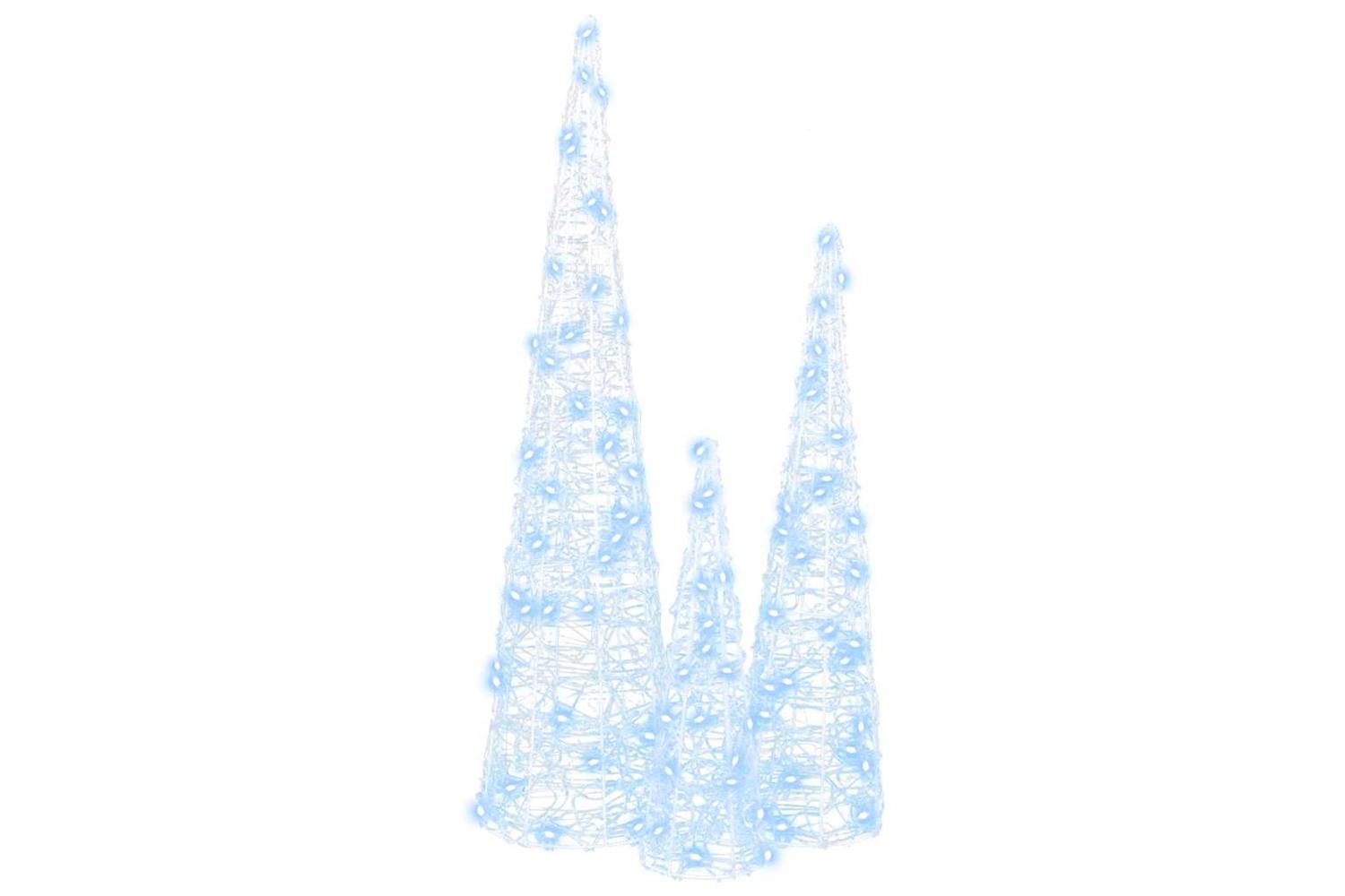 Vidaxl Christmas Tree 3 Pcs Cold White 20 X 20 X 80 Cm Acrylic-3