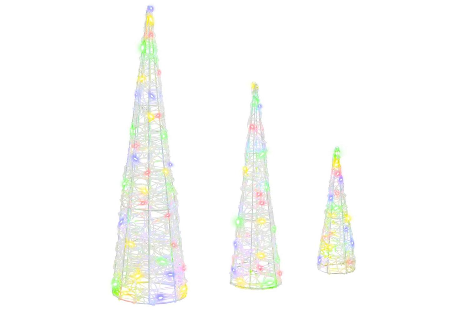 Vidaxl Christmas Tree 3 Pcs Multicolour 20 X 20 X 80 Cm Acrylic