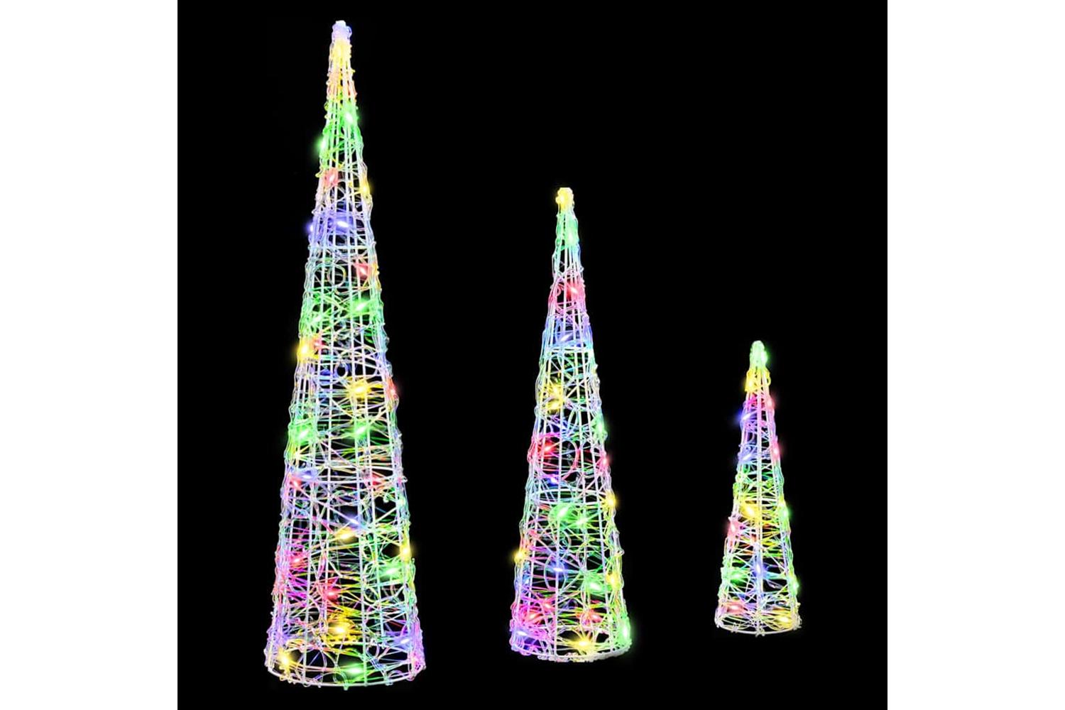 Vidaxl Christmas Tree 3 Pcs Multicolour 20 X 20 X 80 Cm Acrylic-2