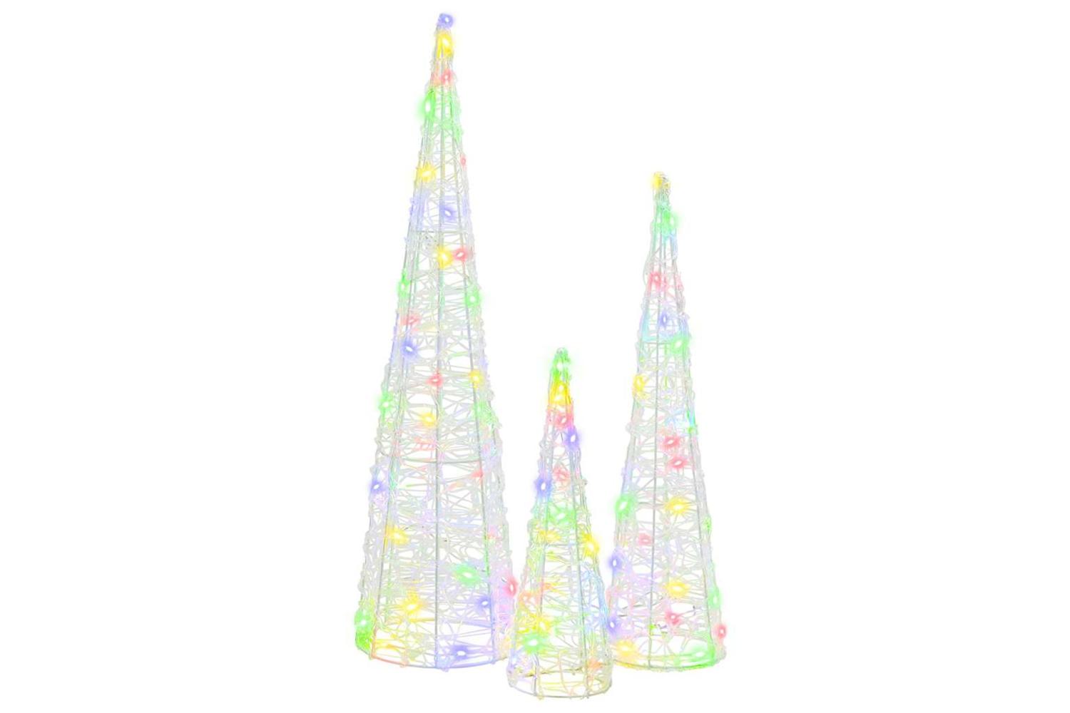 Vidaxl Christmas Tree 3 Pcs Multicolour 20 X 20 X 80 Cm Acrylic-3