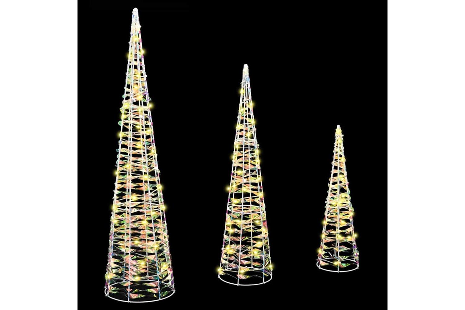 Vidaxl Christmas Tree 3 Pcs Warm White 20 X 20 X 80 Cm Pet-2