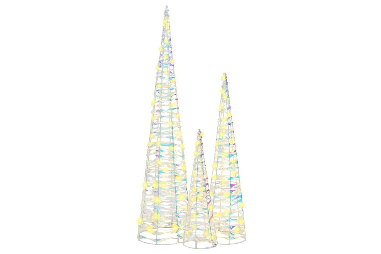 Vidaxl Christmas Tree 3 Pcs Warm White 20 X 20 X 80 Cm Pet-3