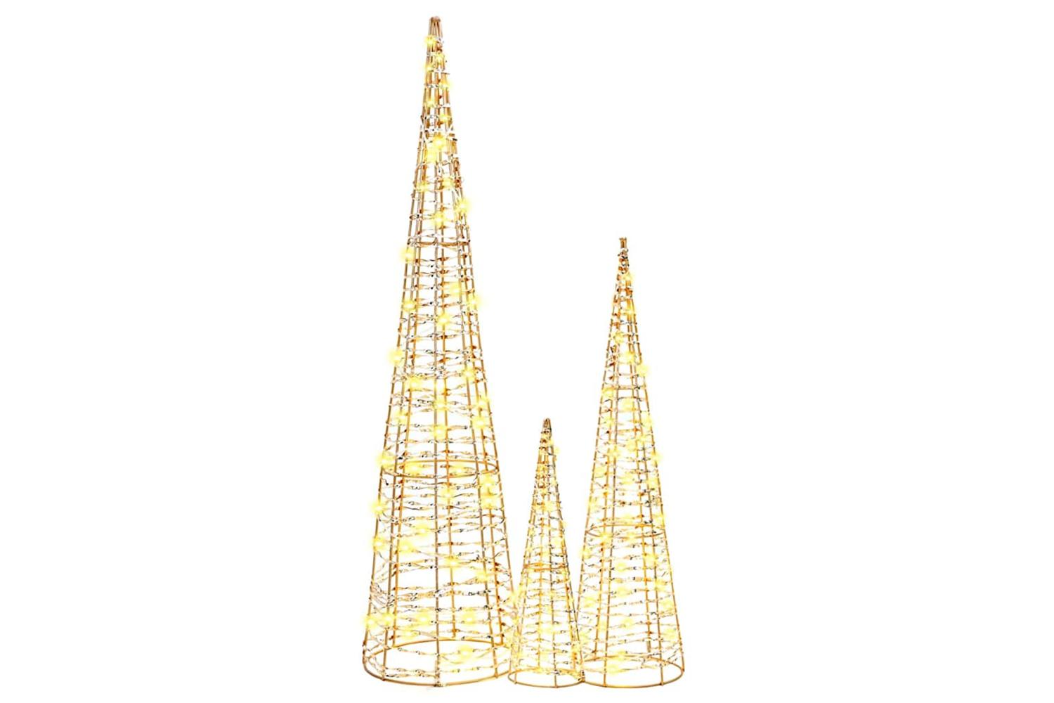 Vidaxl Christmas Tree 3 Pcs Warm White 20 X 20 X 80 Cm Pet-3