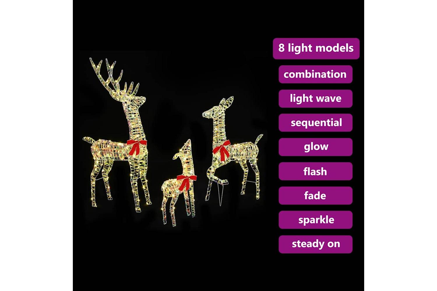Vidaxl Reindeer Family 3 Pcs Warm White 67 X 26 X 127 Cm Pet-9