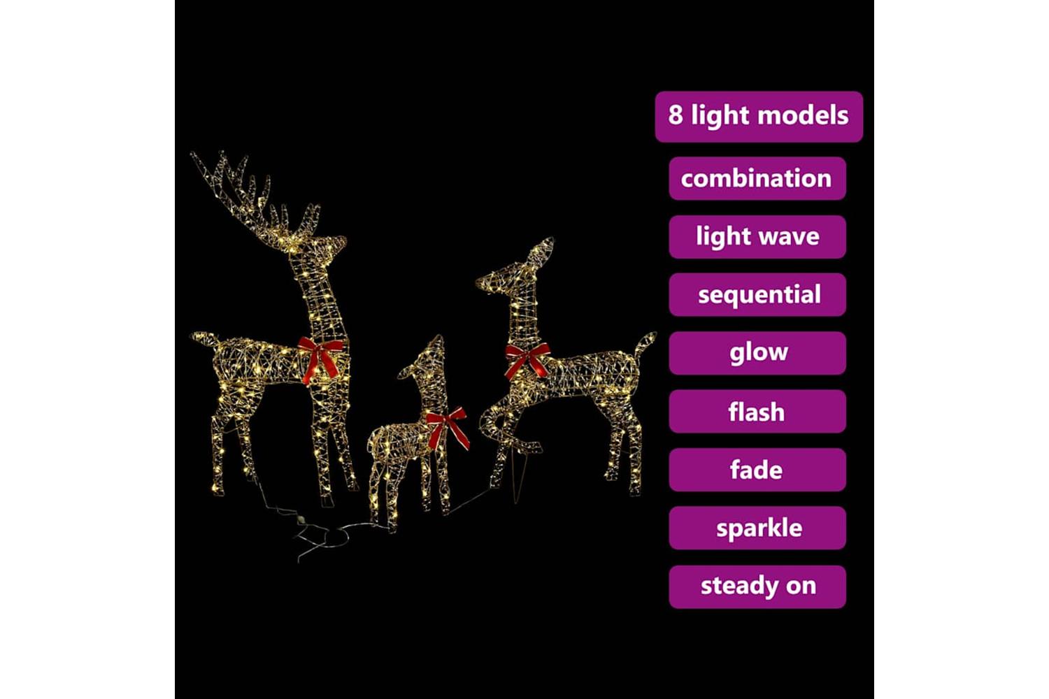 Vidaxl Reindeer Family 3 Pcs Warm White 67 X 26 X 127 Cm Pet-9