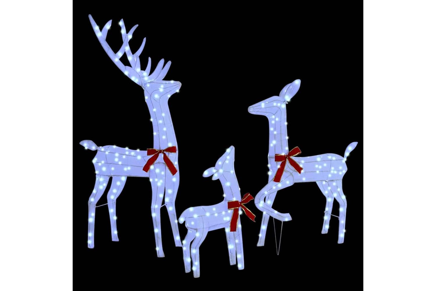 Vidaxl Reindeer Family 3 Pcs Cold White 68 X 26 X 127 Cm Fabric-5