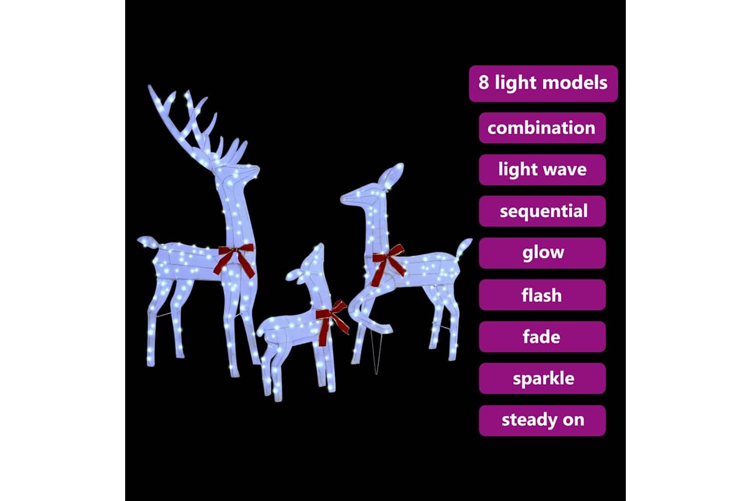 Vidaxl Reindeer Family 3 Pcs Cold White 68 X 26 X 127 Cm Fabric-9