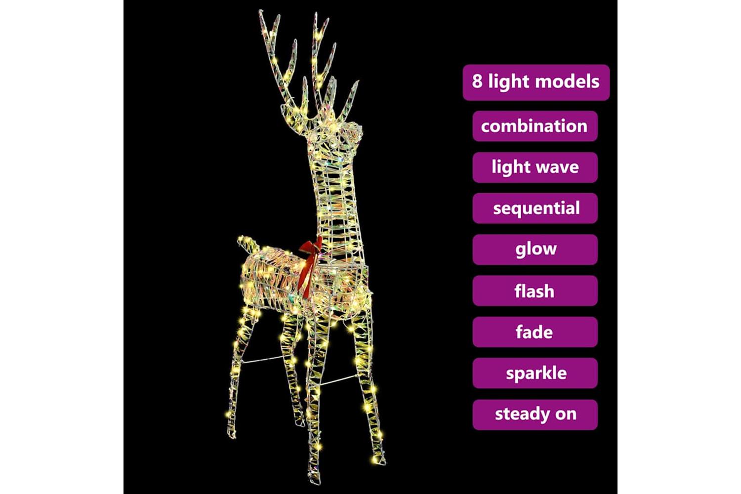 Vidaxl 3d Reindeer With 140 Leds Warm White 128 Cm Pet-7