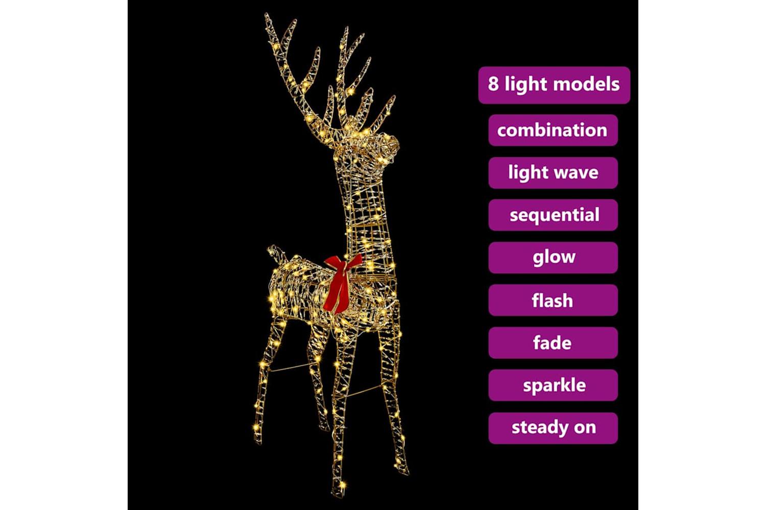 Vidaxl 3d Reindeer With 140 Leds Warm White 128 Cm Pet-8
