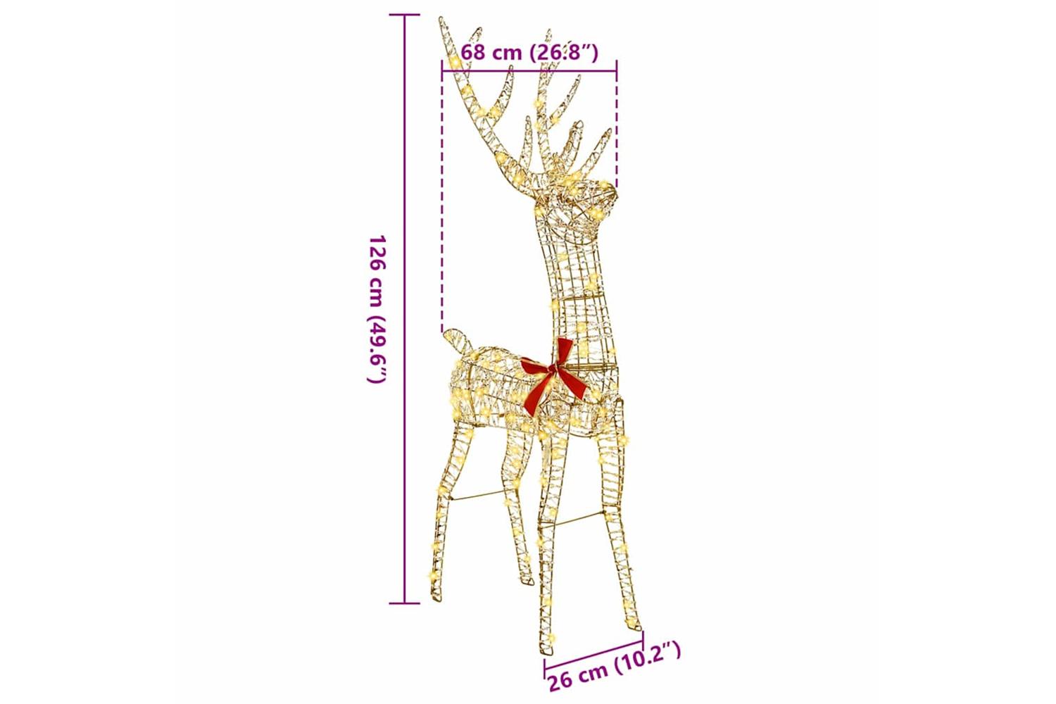 Vidaxl 3d Reindeer With 140 Leds Warm White 128 Cm Pet-9