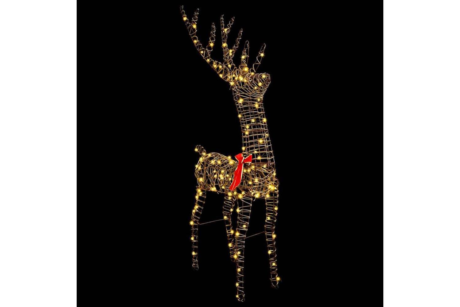 Vidaxl 3d Reindeer With 140 Leds Warm White 128 Cm Rattan-2