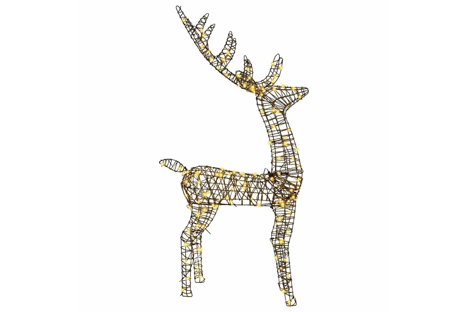 Vidaxl 3d Reindeer With 140 Leds Warm White 128 Cm Rattan-3
