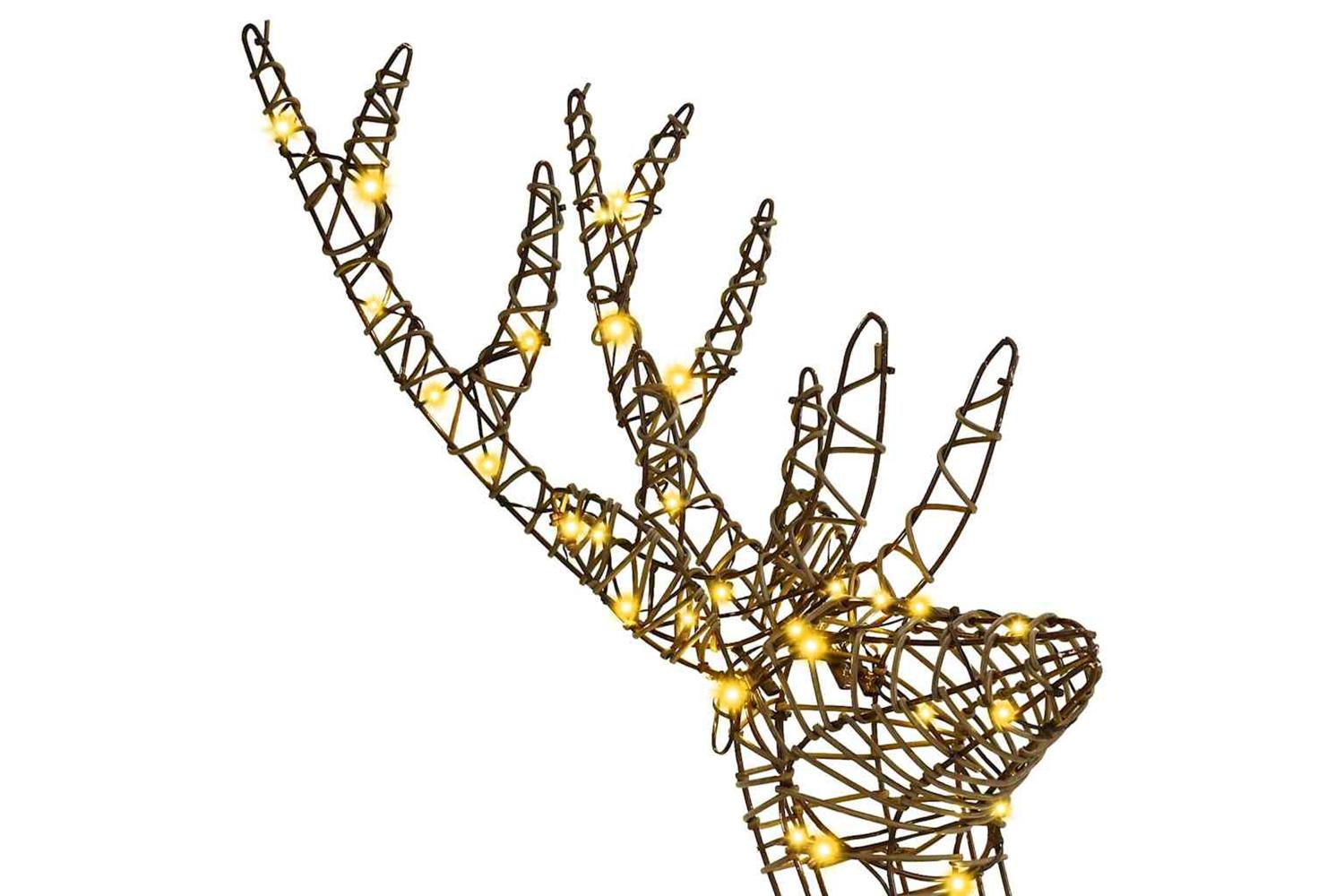 Vidaxl 3d Reindeer With 140 Leds Warm White 128 Cm Rattan-6