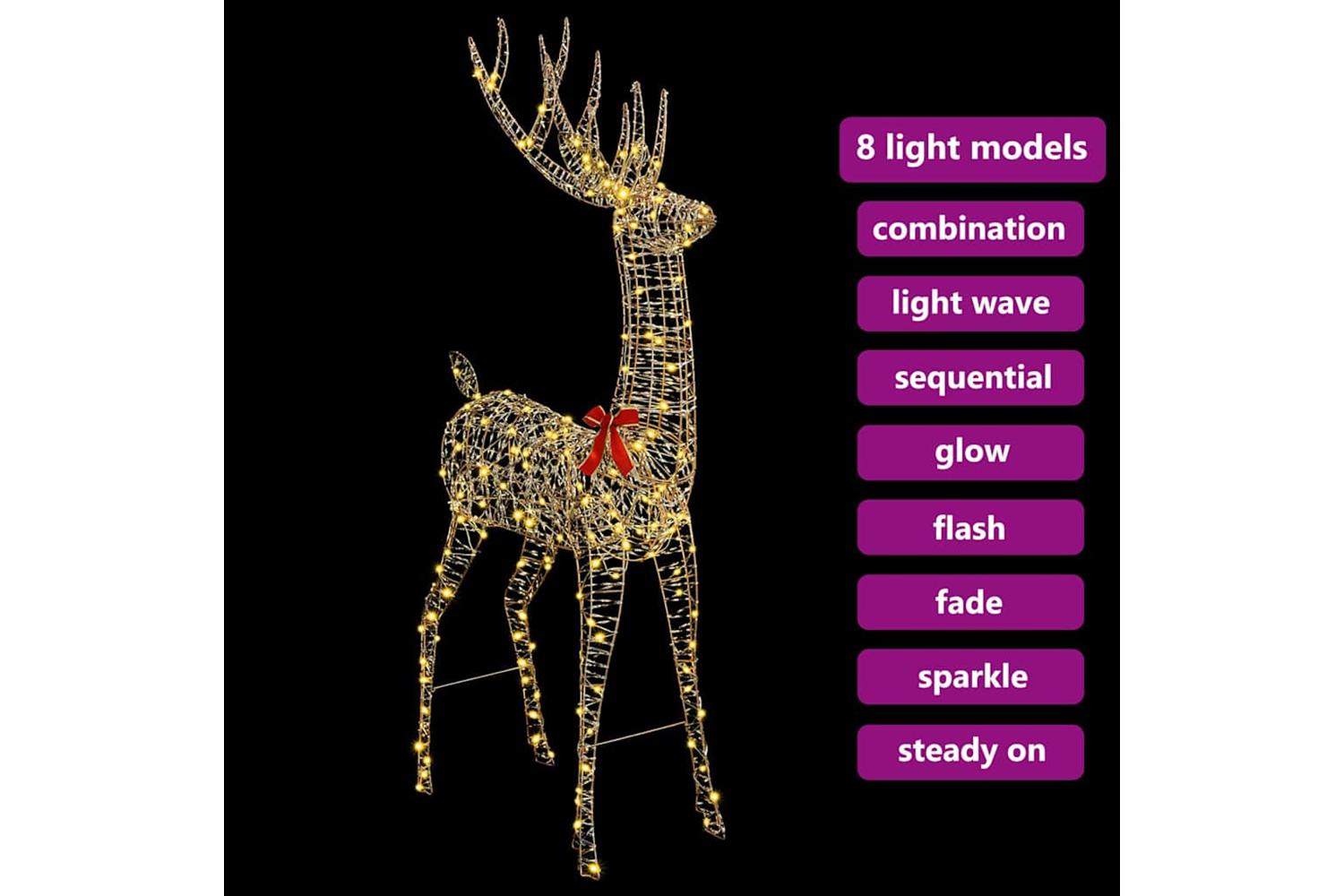 Vidaxl 3d Reindeer With 250 Leds Warm White 180 Cm Pet-7