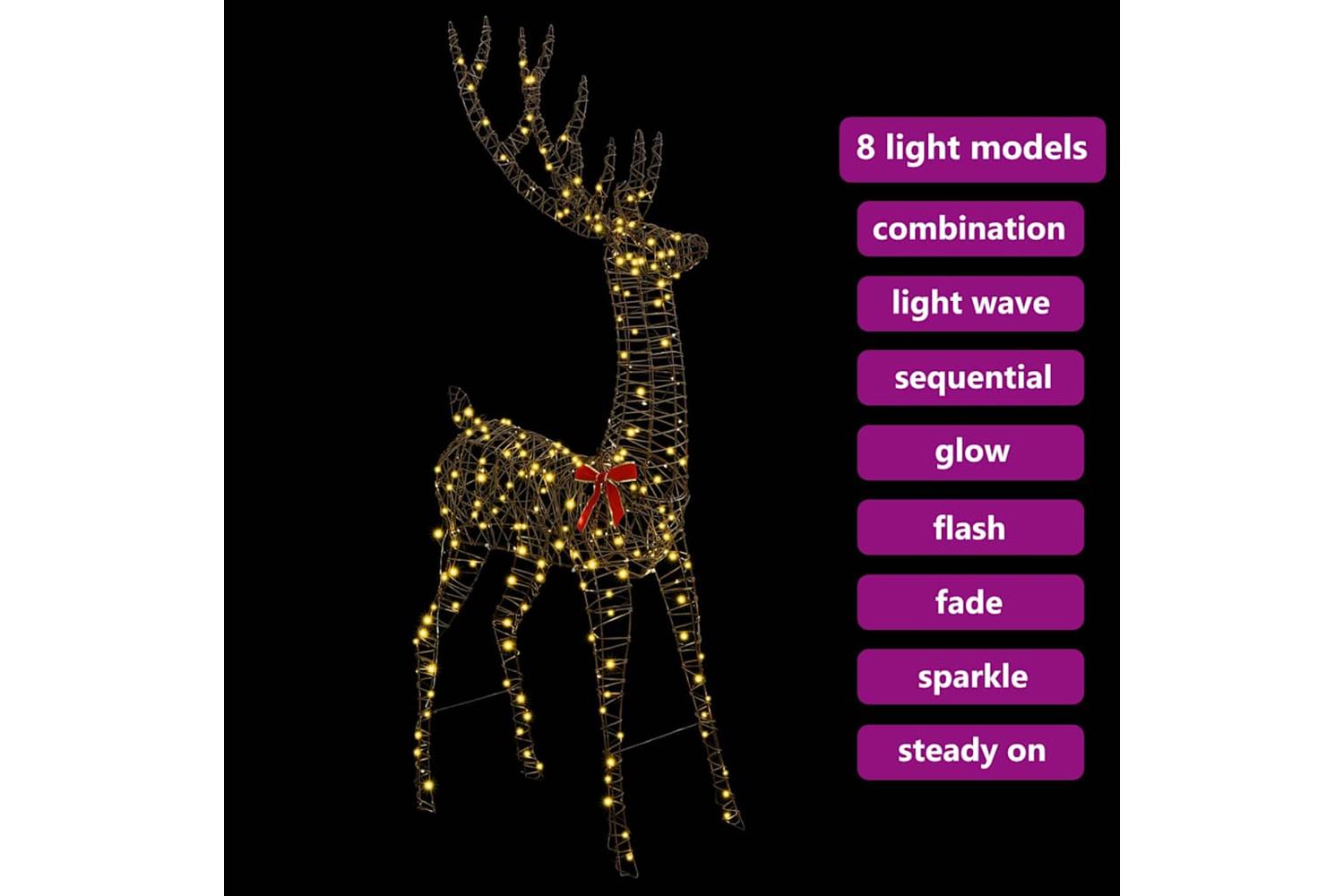 Vidaxl 3d Reindeer With 250 Leds Warm White 180 Cm Rattan-7